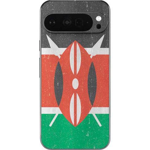 Kenya Flag Distressed Pixel 9 Pro XL Skin
